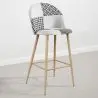 Buy Patchwork Upholstered Stool - Scandinavian Style - Black and White - Bennett  White / Black 59947 - prices